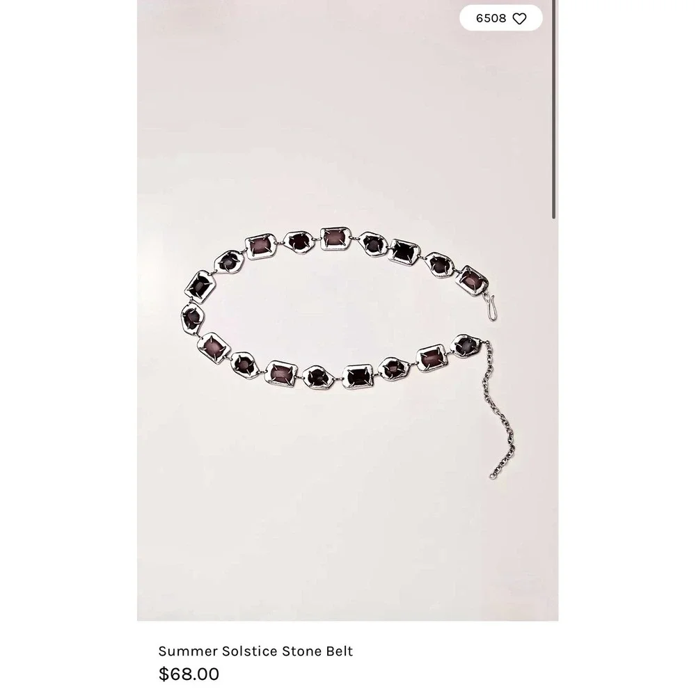 Free People Summer Solstice Stone Belt Volcanic Ash NWOT Adjustable